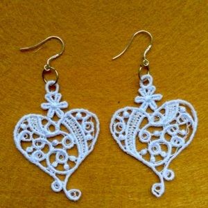 Hand made heart earrings